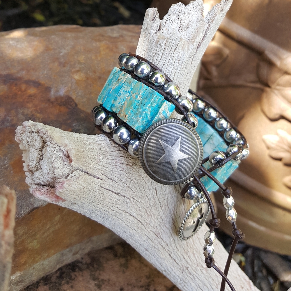 Turquoise jasper wrap